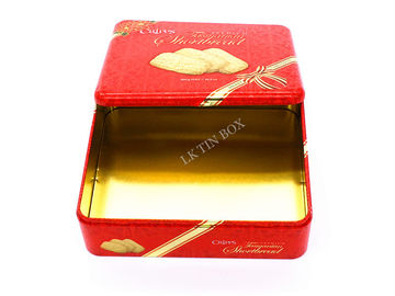 Chine Boîte rectangulaire bleue de bidon de Noël pour des promotions de cadeau de biscuit de chocolat fournisseur