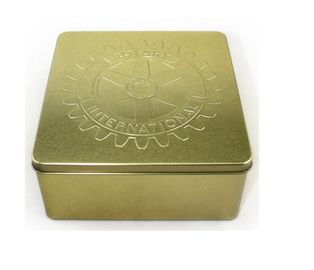 Chine Boîte carrée de fantaisie de bidon en métal pour la boîte de bidon d'emballage de nourriture et de cadeau avec graver adapté aux besoins du client de logo fournisseur