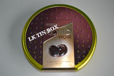 Chine Boîte ronde imprimée de bidon de chocolat de Ferrero avec graver et charnière en refief de fil fournisseur