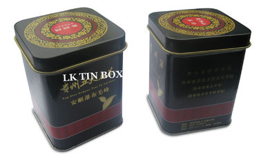 Chine Étain carré de thé vert en métal avec le couvercle empilable et le bouton intérieur de couvercle fournisseur