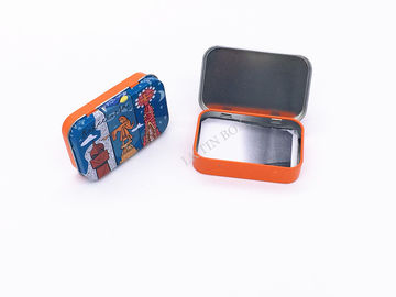Chine Boîte rectangulaire de bidon en métal avec des chèques-cadeau de charnière de fenêtre empaquetant de petits bidons en métal fournisseur