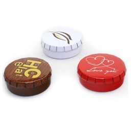 Chine Petite boîte ronde de fantaisie de bidon en métal de sucrerie de boîte de bidon de bonbons à menthe poivrée de boîte de bidon de menthe de claquement de clic fournisseur