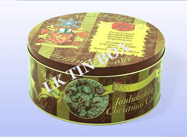 Chine Boîte-cadeau ronde de gâteau de Noël grande avec la copie adaptée aux besoins du client de logo fournisseur