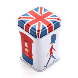 mini boîte carrée imprimée de bidon de 75x75x119mm pour le café et le thé avec graver fournisseur