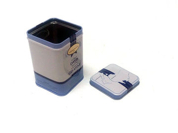 mini boîte carrée imprimée de bidon de 75x75x119mm pour le café et le thé avec graver fournisseur