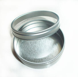 Couleur ronde d'argent de boîte de bidon de sucrerie avec la fenêtre claire, conteneurs ronds de bidon fournisseur