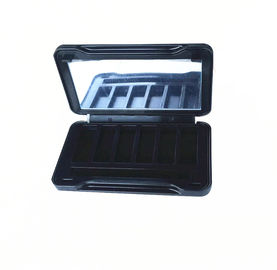 Boîte en fer blanc de matel élégant noir/conteneur boîte de bidon avec le couvercle articulé et le miroir intérieur en plastique fournisseur