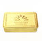 Le stockage promotionnel de nourriture étame la sucrerie de couleur d'or avec le couvercle articulé et le logo de relief fournisseur